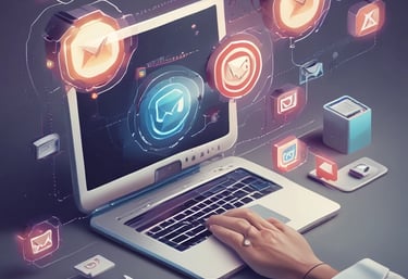 Close-up of a sleek user interface with futuristic tech elements.