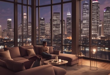 A beautiful modern apartment complex in McKinney, Texas, bathed in warm sunlight.