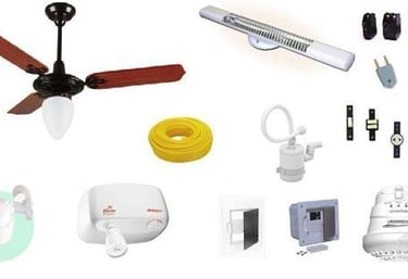 Troca de lâmpadas, reparo ou instalação de tomadas e interruptores, instalação de ventiladores de te