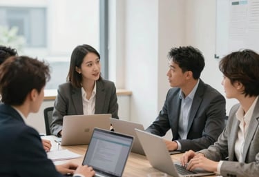 a man riding a skateboard down a street next to tall buildings