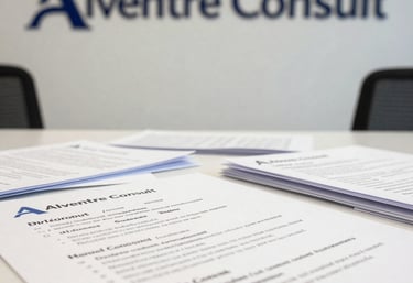 A warm handshake between a German employer and an Indian candidate in a bright office.