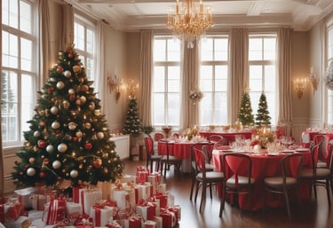 A vibrant birthday party setup with colorful balloons and a decorated cake table.