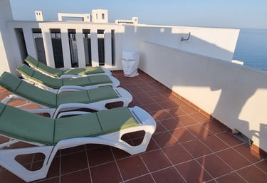 A beautiful terrace overlooking the Mediterranean 