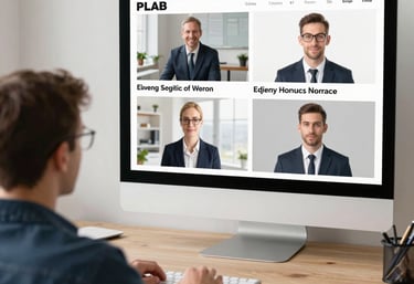 A focused teacher explaining medical concepts to a small group of attentive overseas doctors.