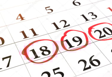 Calendar with red circles