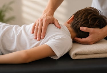 Trattamento di osteopatia pediatrica per accompagnare la crescita e l'equilibrio funzionale del bamb