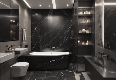 Construction workers collaborating on a building site with blueprints and tools.