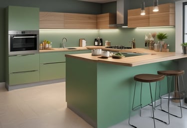 A completed modern building showcasing clean lines and sturdy craftsmanship under a clear sky.