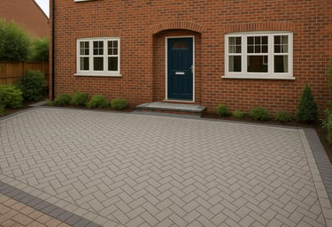 A photo of a Morpeth Builders new driveway and paving completed project.