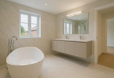 A photo of a Morpeth Builders bathroom renovation completed project.