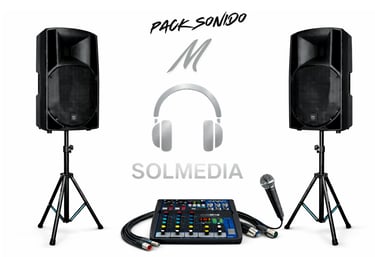 Pack sonido M, 2 altavoces, mesa de sonido, microfono. Sevilla y Provincia