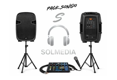 2 ALTAVOCES BEHRINGER, MICROFONO SHURE SM58, MESA SONIDO Y CABLEADO PARA EVENTOS PEQUEÑOS Y MEDIANOS