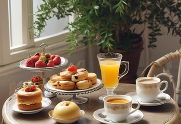 A narrow street lined with old buildings, showcasing aged facades with peeling paint. Dark green shutters are closed on the windows, adding to the vintage feel. A storefront adorned with various teapots and mugs hanging above a sign reading 'Salon de Thé' suggests a quaint tea shop. The overall architecture is rustic and seemingly untouched by modern renovations.
