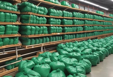 A transparent plastic zipper storage bag with a red and yellow sealing stripe at the top. The bag appears shiny under light, showing reflections and creases in the material.