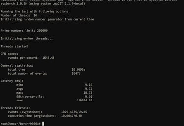 sysbench cpu output 16 threads
