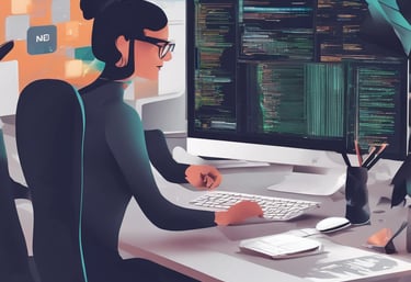 A large, modern building with a prominent red logo of a financial institution on its façade. The building has a geometric and industrial design, surrounded by other urban structures. A rooftop with various equipment and antennas can be seen, along with a cityscape in the background.