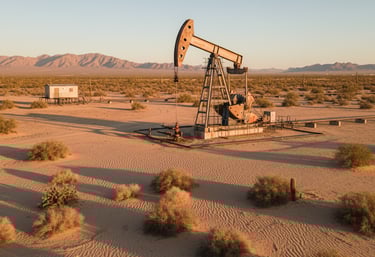 a large oil pump in the desert of Oman