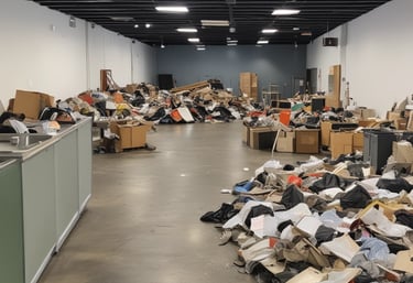 A bright green wheeled garbage bin with a black lid is positioned in front of a brick wall. The bin has the text 'business waste.co.uk 01904 207120' printed on its side in white.