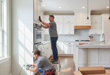 Electrician in Coventry installing a kitchen appliances