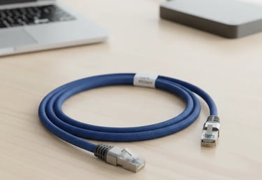 Electrician in Coventry installed a data cable blue color