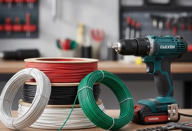 Electrician in Coventry wires rolls with drill machine