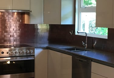 copper tile kitchen tile backsplash