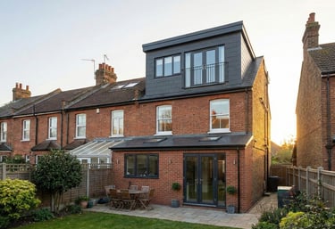 home extended with rear dormer and kitchen extension
