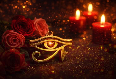 Amuleto de protección espiritual dorado con energía de resguardo