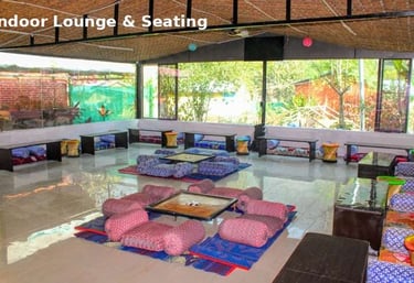 indoor lounge area at Jungle Lore Resort with comfortable seating and group space