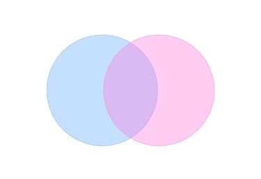 blue and pink venn diagram