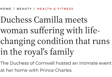 Duchess Camilla meets woman suffering with life-changing condition
