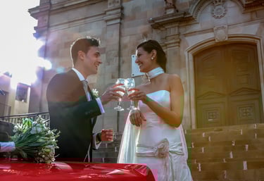 Evento exclusivo en Barcelona, plano cinematográfico de boda por Ángel Fábregas.