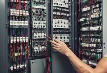 A professional technician performing maintenance services in a residential setting.