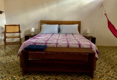 cama doble, habitación en casa Bela