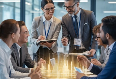 Ad Interim Manager führt Teammeeting um Transforamation und Change im Unternehmen zu verankern.