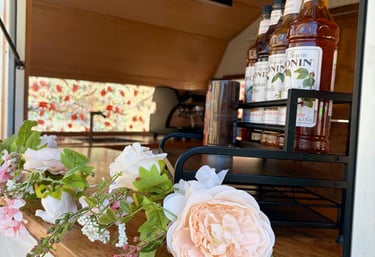 Mobile espresso bar setup for a wedding in Fort Collins Colorado