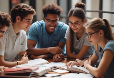 Jóvenes leyendo libros