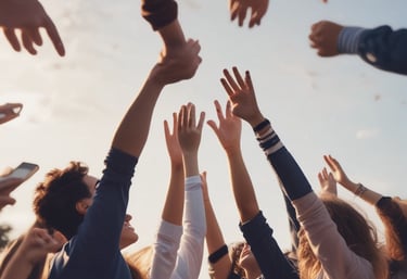 Jóvenes celebrando sus éxitos
