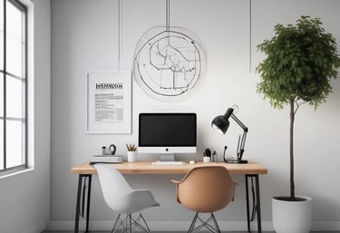 Large blue letters 'AI' stand prominently on a surface covered with a pattern of hexagonal shapes. Dark swirling lines intersect around the letters, creating a sense of motion and complexity. The background has a metallic sheen with a futuristic, digital style.