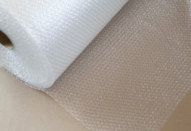 a roll of clear bubble wrap