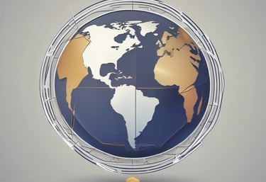 A hand holding a smartphone in front of a wooden background. The phone screen displays a financial investment application with the text 'The smartest thing to do with your money'. Below it, there are illustrations of stacked coins and a call-to-action button labeled 'Start investing'.