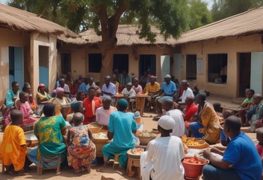 A sign with text in white on a dark background that reads 'Forcing a Change' and details the role of women in leading the fight for black freedom. The background includes a blurred outdoor scene with trees and a building.