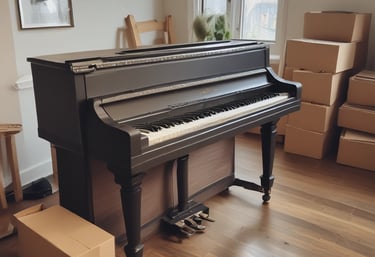 A truck with a 'HIVE BOXX' advertisement is parked on a sloped street near a public market, with a view of the water and distant hills. People are walking around, and several market stalls with tents are visible. The truck promotes eco-friendly moving boxes with a scenic city graphic on the back, featuring iconic landmarks and natural elements.