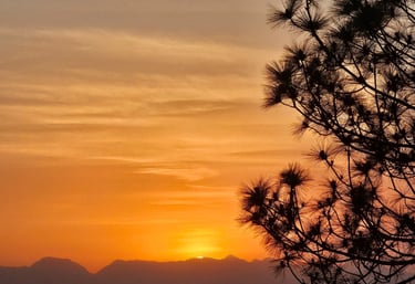 Sunset views from ilika Resort Pauri