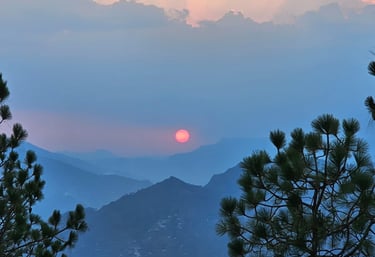 Sunset views from ilika resort Pauri