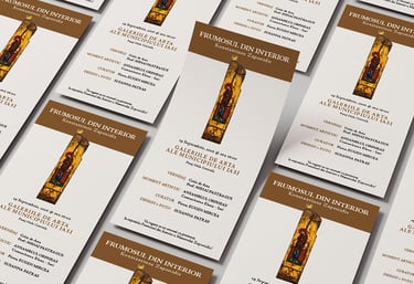 a collection of invitation cards for an exhibition event