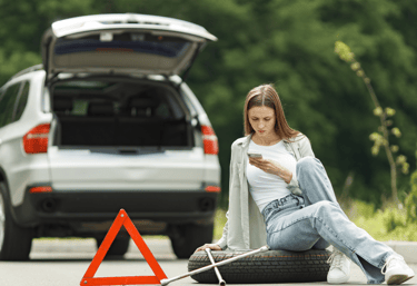 Change flat tire service