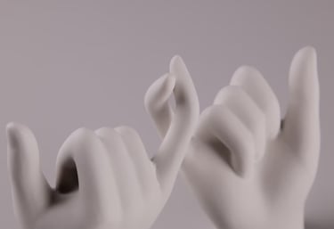 mano di marmo che si toccano per consulenza