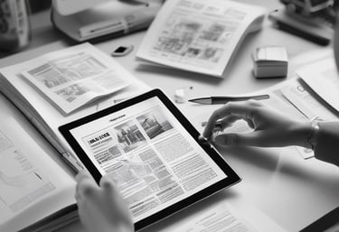 a man riding a skateboard down a street next to tall buildings