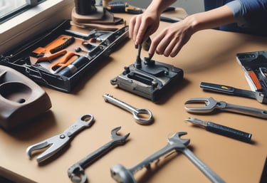 An open laptop displaying financial graphs and charts on a workspace.